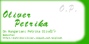 oliver petrika business card